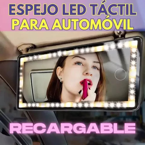 ESPEJO PARA CARRO DE MAQUILLAJE LUZ LED + ENVIO GRATIS