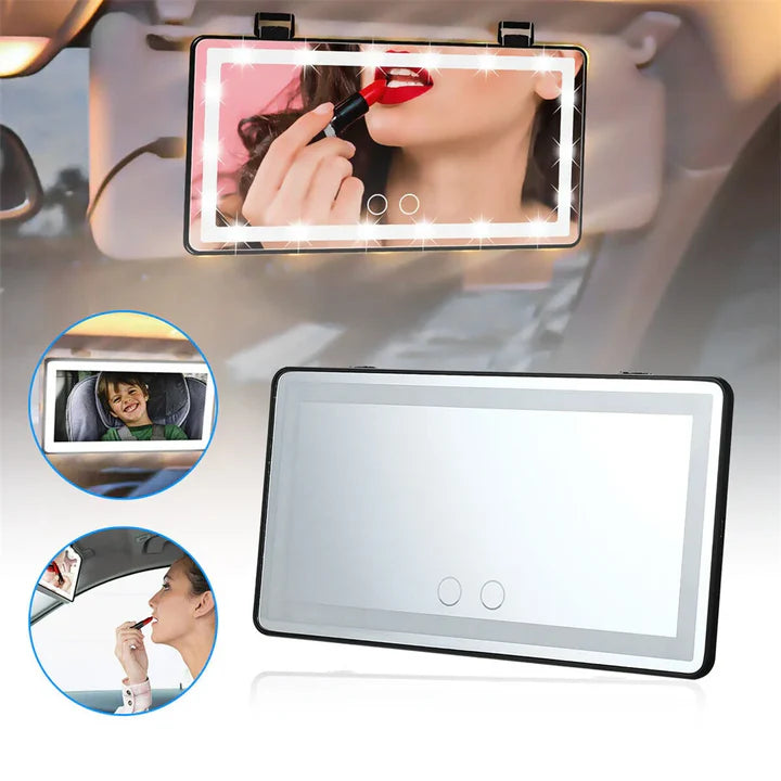 ESPEJO PARA CARRO DE MAQUILLAJE LUZ LED + ENVIO GRATIS