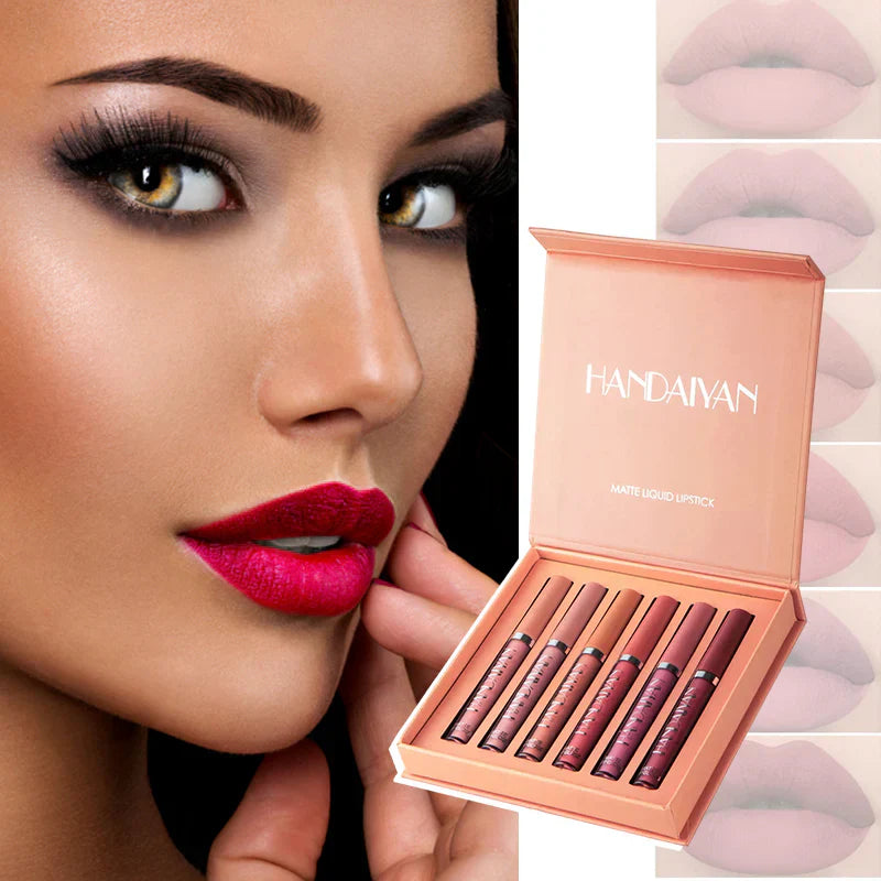 Pack de 6 Labiales Handaiyan – Tonos Intensos y Duraderos