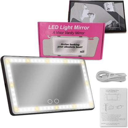 ESPEJO PARA CARRO DE MAQUILLAJE LUZ LED + ENVIO GRATIS