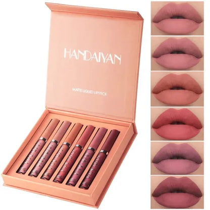 Pack de 6 Labiales Handaiyan – Tonos Intensos y Duraderos